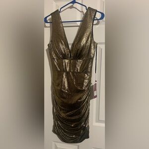 Abby Paris size 4 NWT Black/Gold dress